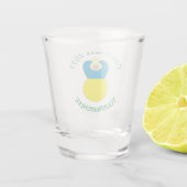 Ukrainischer Fahnen-Weihnachtsgel Personalisiert Schnapsglas (Rückseite)