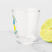 Ukrainischer Fahnen-Weihnachtsgel Personalisiert Schnapsglas (Rechts)