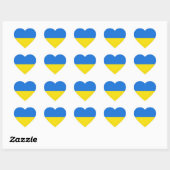 Ukrainischer Flag-Heftsticker Herz-Aufkleber (Blatt)