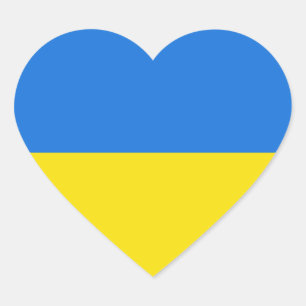Ukrainischer Flag-Heftsticker Herz-Aufkleber