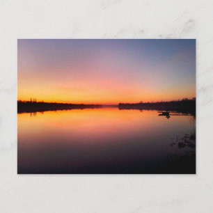 Ukrainischer Fluss Dnieper bei Sonnenuntergang Postkarte