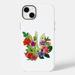 Ukrainischer Heraldik-Dreizack Tryzub blühende Blu Case-Mate iPhone 14 Plus Hülle