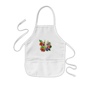 Ukrainischer Heraldik-Dreizack Tryzub blühende Blu Kinderschürze