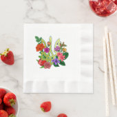 Ukrainischer Heraldik-Dreizack Tryzub blühende Blu Serviette (Beispiel)