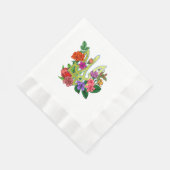 Ukrainischer Heraldik-Dreizack Tryzub blühende Blu Serviette (Ecke)