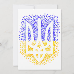Ukrainischer Heraldik-Dreizack Tryzub Streuung Ste Dankeskarte