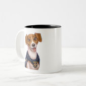 Ukrainischer Hundepatron-T - Shirt Zweifarbige Tasse (Vorderseite Links)