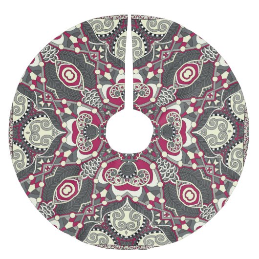 Ukrainischer Karakoko: Silk Neck Scarf Design Polyester Weihnachtsbaumdecke (Vorderseite)