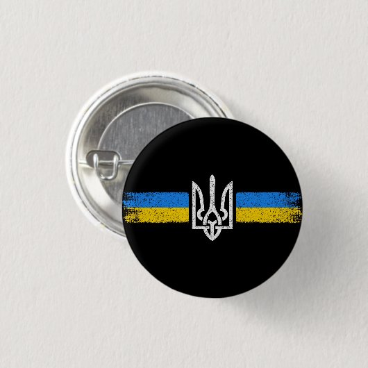ukrainischer Präsident - ukrainisches Flaggensymbo Button (Vorne & Hinten)