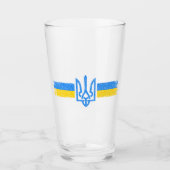 ukrainischer Präsident - ukrainisches Flaggensymbo Glas (Vorderseite)