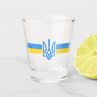 ukrainischer Präsident - ukrainisches Flaggensymbo Schnapsglas