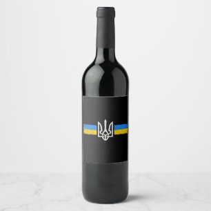 ukrainischer Präsident - ukrainisches Flaggensymbo Weinetikett