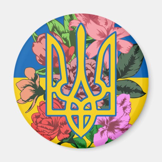ukrainischer Präsident und ukrainische Flagge mit Magnet (Vorne)