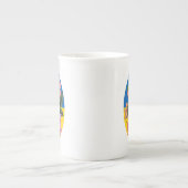 ukrainischer Präsident und ukrainische Flagge mit  Porzellantasse (Vorderseite)