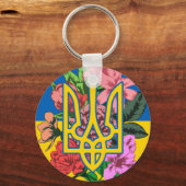 ukrainischer Präsident und ukrainische Flagge mit  Schlüsselanhänger (Vorderseite)