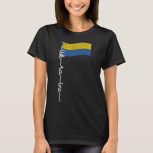Ukrainischer Pride-Flaggenmast--elegante Signature T-Shirt