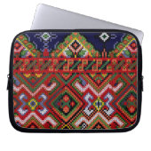 Ukrainischer Querstich Stickerei Zippered Neopren Laptopschutzhülle (Vorderseite)