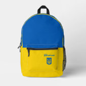 ukrainischer Rucksack, Tryzub und ukrainische Flag Bedruckter Rucksack (Vorderseite)