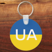 Ukrainischer Schlüsselanhänger mit runder Flagge (Vorderseite)