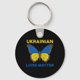 Ukrainischer Schmetterling Unterstützt Ukraine-Fla Schlüsselanhänger