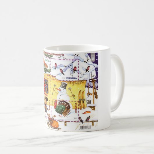 Ukrainischer Schneemann und Kinder Kaffeetasse (VorderseiteRechts)