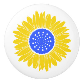 Ukrainischer Sonnenblumen-Keramikknopf Keramikknauf