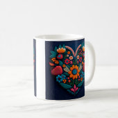 Ukrainischer Stil Herz der Blume Kaffeetasse (VorderseiteRechts)