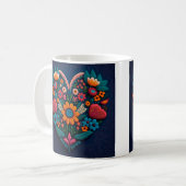 Ukrainischer Stil Herz der Blume Kaffeetasse (Vorderseite Links)