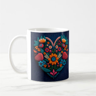 Ukrainischer Stil Herz der Blume Kaffeetasse