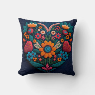 Ukrainischer Stil Herz der Blume Kissen