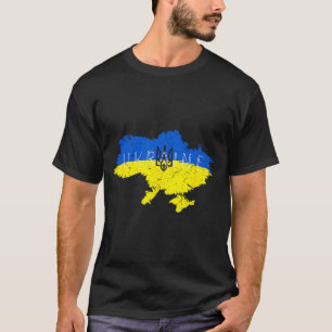 Ukrainischer Stolz Tryzub Ukraine Karte Vintage Re T-Shirt