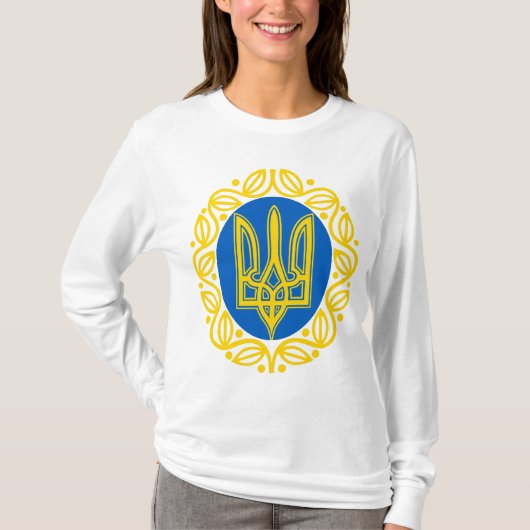 Ukrainischer symbolischer Basic Long Sleeve T - Sh T-Shirt (Vorderseite)