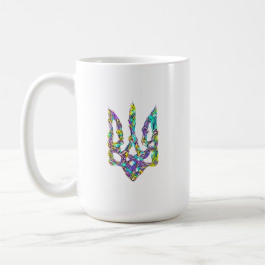 ukrainischer Symboltrident Kaffeetasse (Links)
