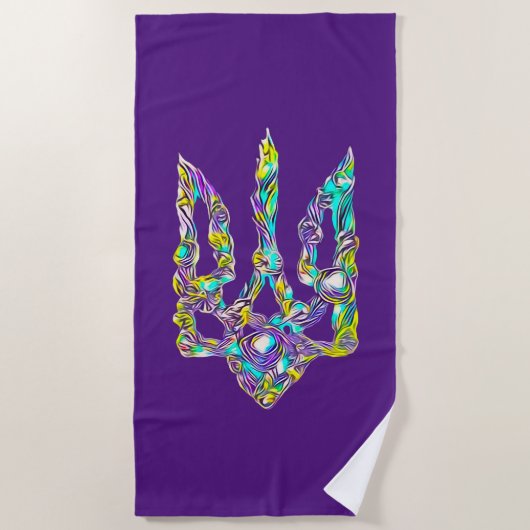 ukrainischer Symboltrident Strandtuch (Vorderseite)