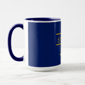 Ukrainischer Trident mit Ihrem Namen Golden Schrif Tasse (Links)