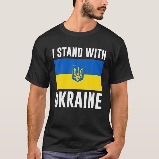 Ukrainischer Übersee steht mit der Ukraine T-Shirt (Vorderseite)