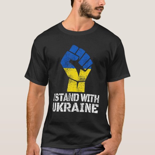 Ukrainischer Übersee steht mit der Ukraine T-Shirt (Vorderseite)