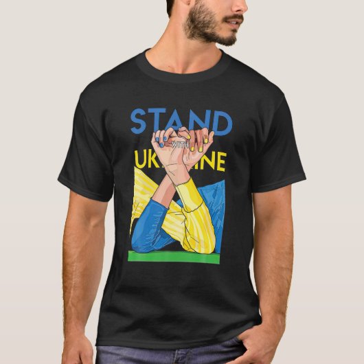 Ukrainischer Übersee steht mit der Ukraine T-Shirt (Vorderseite)