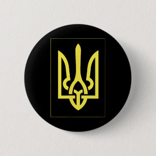 Ukrainischer Ukraine Dreizack Button