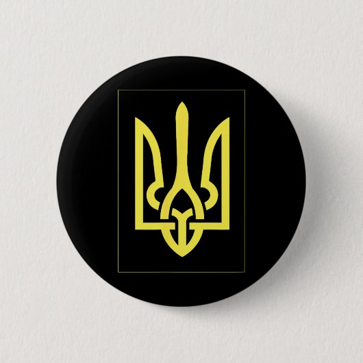 Ukrainischer Ukraine Dreizack  Button (Vorderseite)
