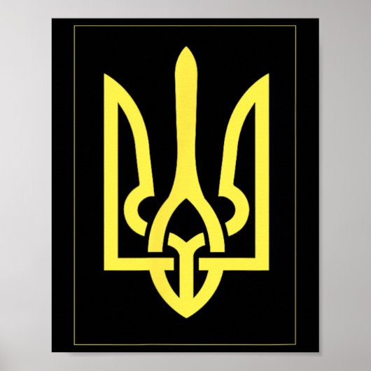 Ukrainischer Ukraine Dreizack Poster (Vorne)