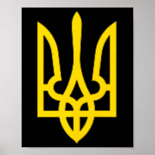 Ukrainischer Ukraine Dreizack Zelensky Goldener Dr Poster