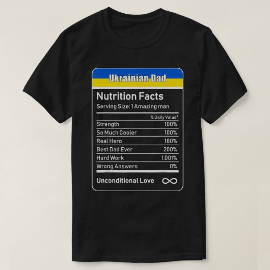 Ukrainischer Vater Ernährung Fakten Vatertag Gesch T-Shirt (Design vorne)