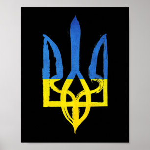 Ukrainischer Vintage-Dreizack, die Tasche Herz Unt Poster
