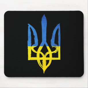 Ukrainischer Vintage-Dreizack, die Taschenherzstüt Mousepad