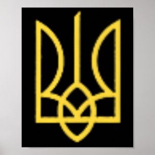 Ukrainischer Wappen Dreizack Ukraine Tryzub Symbol Poster