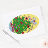 Ukrainischer Weihnachtsbaum Ovaler Aufkleber (Umschlag)