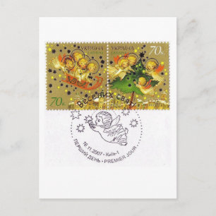 Ukrainischer Weihnachtsfeind Babys Feiertagspostkarte