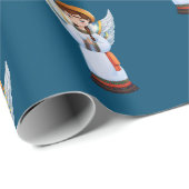 Ukrainischer Weihnachtsgel Geschenkpapier (Rolleneckpunkt)