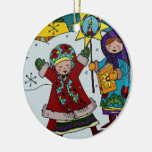 Ukrainischer Weihnachtsstern Keramikornament (Links)